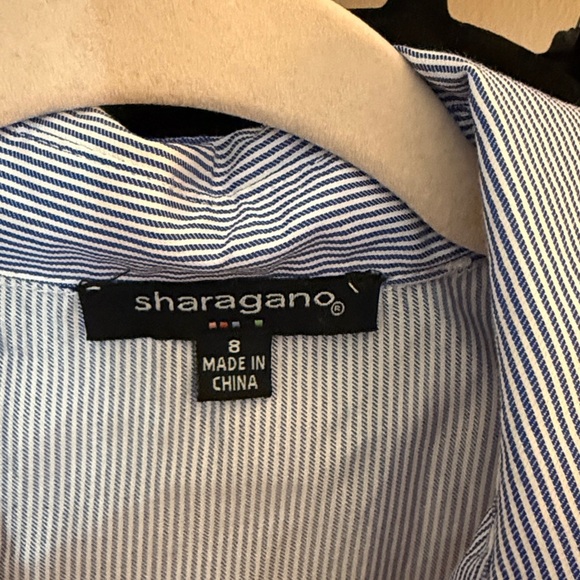 Sharagano Blue and White Striped Dress - Picture 4 of 5